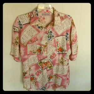 Unique letter-and-flowers print pleasant fabric